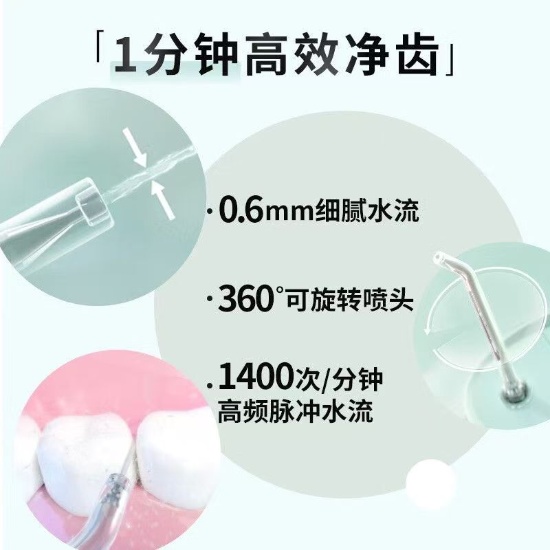 飞利浦(PHILIPS) 冲牙器 伸缩便携洗牙器情侣款送男友/女友生日礼物 含3款专业喷嘴小净瓶HX3331/03就酱紫高清大图