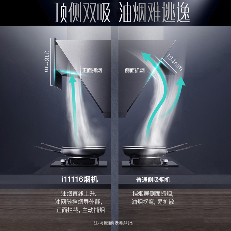 华帝(vatti)23立方挥手双吸油烟机灶具消毒柜套餐天然气5.0kW烈焰二星消毒i11116+73B+i13035