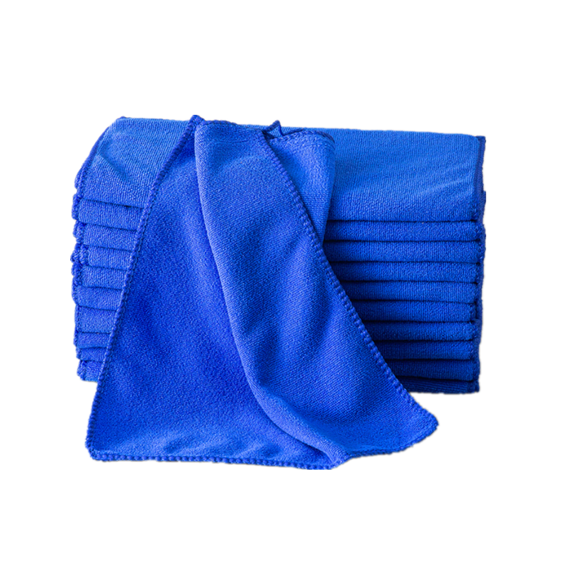 彩羊 吸水毛巾30*30 清洁毛巾抹布百洁布 蓝色 十条装