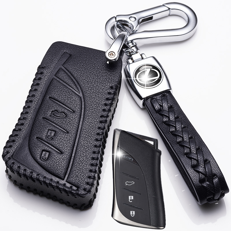 【补贴10%】雷克萨斯2019款NX300钥匙套RX200 ES250 UX260H CT车用真皮锁匙扣汽车钥匙包 雷克萨斯E款黑色一键启动三键+绳扣