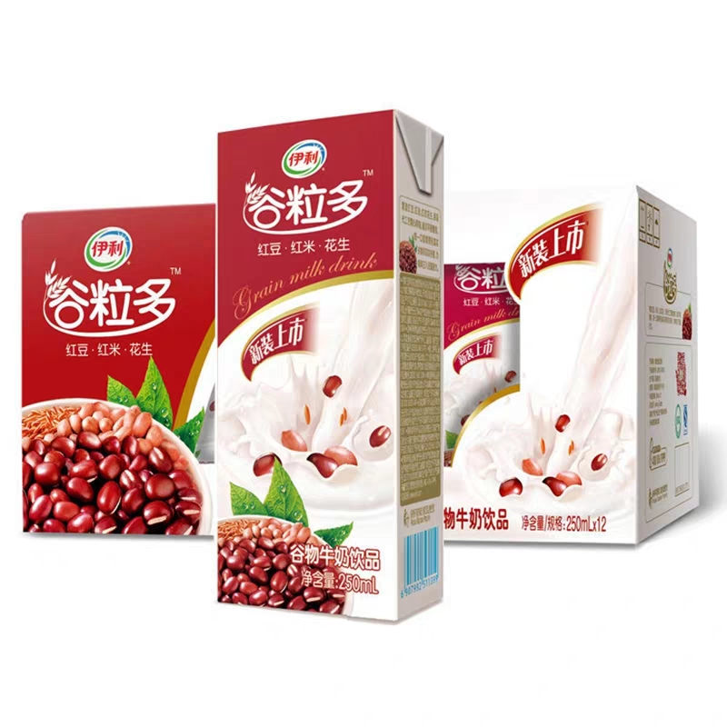 伊利谷粒多红谷谷物牛奶饮品250ml*12盒学生营养早餐牛奶
