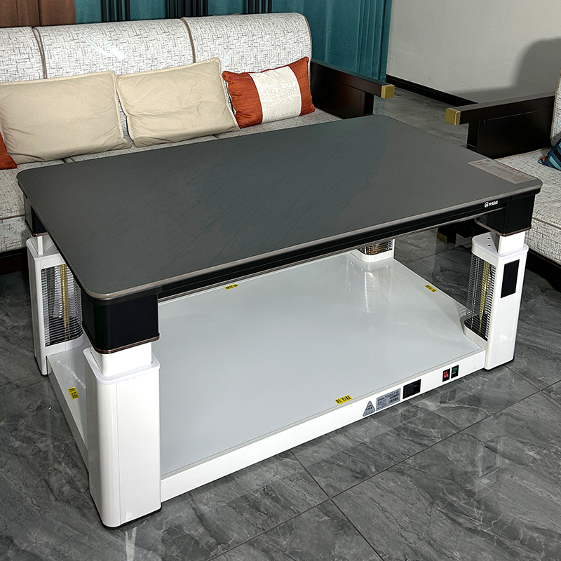 火焰山取暖桌茶几长方形家用app智能控制电暖桌四面取暖高清大图