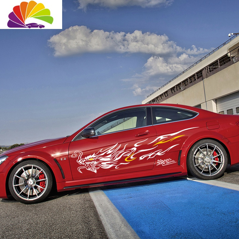 舒适主义汽车拉花贴龙图腾划痕装饰车贴纸车贴画机盖车身贴个性创意