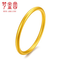 梦金园 黄金手镯 足金999 富贵圆满 磨砂手环 古法手工 金镯子 女士/计价 黄金饰品