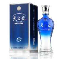 洋河（YangHe）蓝色经典52度天之蓝浓香绵柔型白酒单瓶375ml盒装