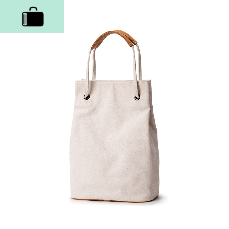 白色帆布包女单肩文艺小清新水桶单肩包简约布包newlake女士单肩包