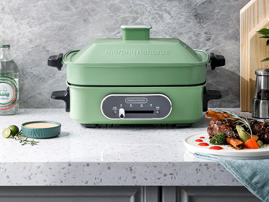 摩飞电器(Morphyrichards)多功能锅 家用多用途锅电火锅电煮锅电蒸锅电炒锅电热锅 2.5升不沾料理锅火锅锅