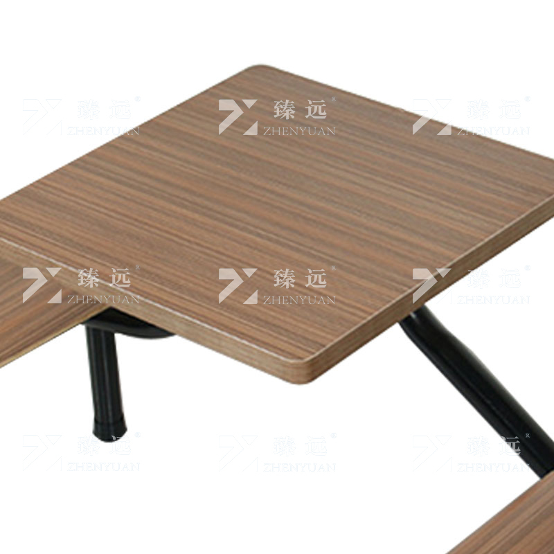 臻远 ZY4040830 连体餐桌椅组合食堂员工餐厅二人位连体餐桌