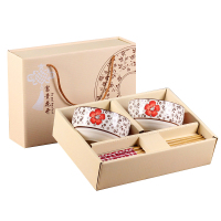 企业定制SCP 富贵花开2碗2筷套装 SCP-1995 碗筷套装宣传//活动礼品(套)