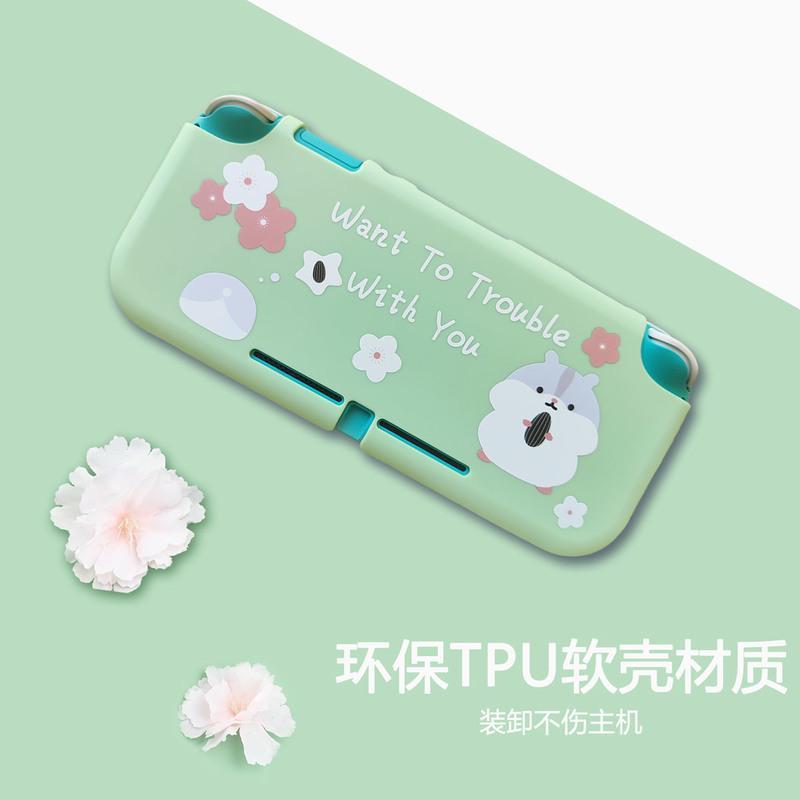 lite机型专用半包半透白软壳 单品(送摇杆帽) Switch lite保护壳硅胶TPU透明软壳nsl彩壳半包可爱收纳包
