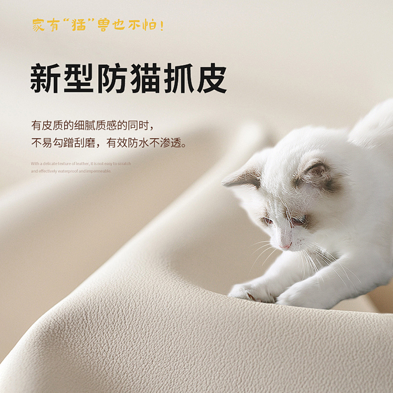 法式奶油风真皮床轻奢现代简约双人床主卧室实木储物床软包大婚床高清大图