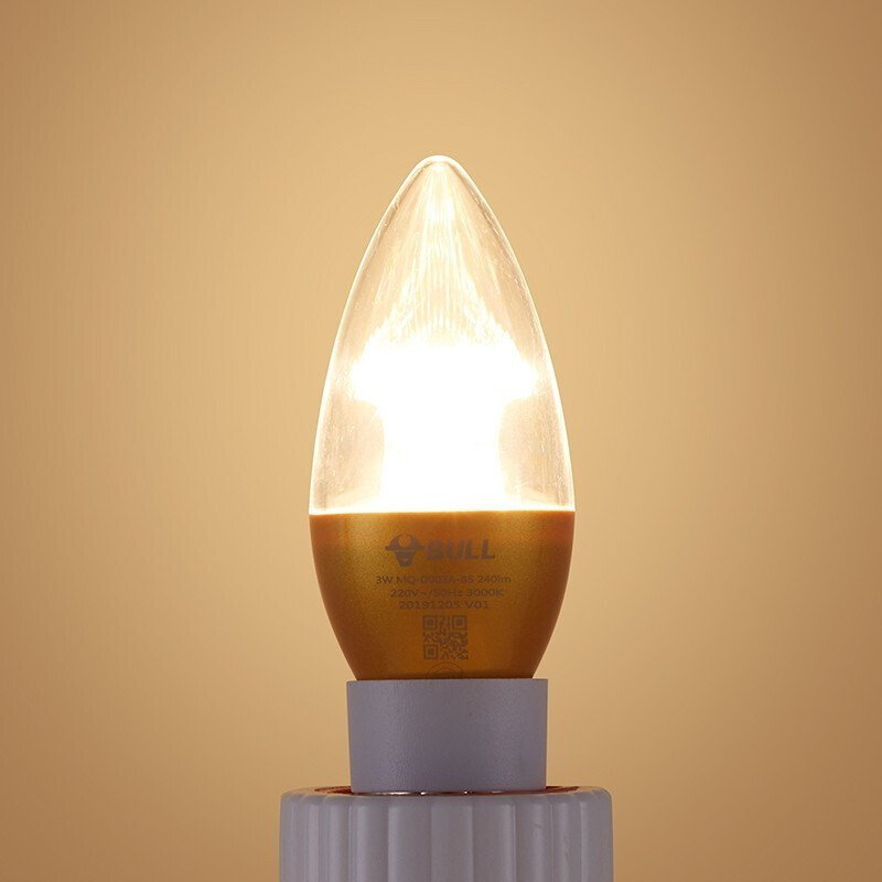 公牛(bull)公用设施相关产品公牛 led灯泡蜡烛灯泡 e14螺口 3w金色