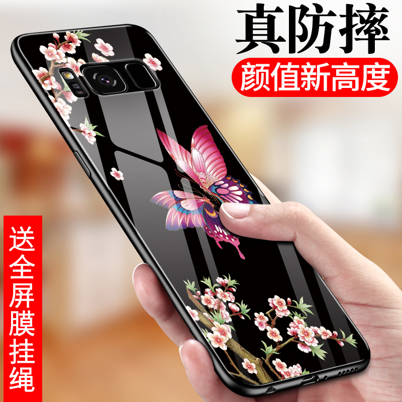 火豹三星s8手机壳s9+套三星ote8个性女ote9创意s8+潮牌玻璃男潮网红