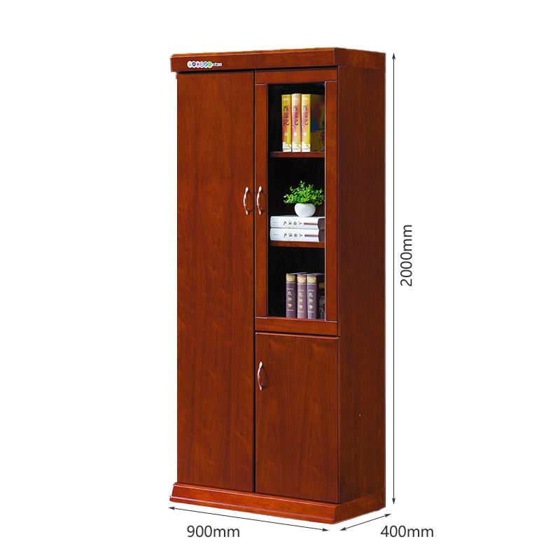 臻远ZY051408木质文件柜油漆贴木皮资料柜书柜 二门高清大图