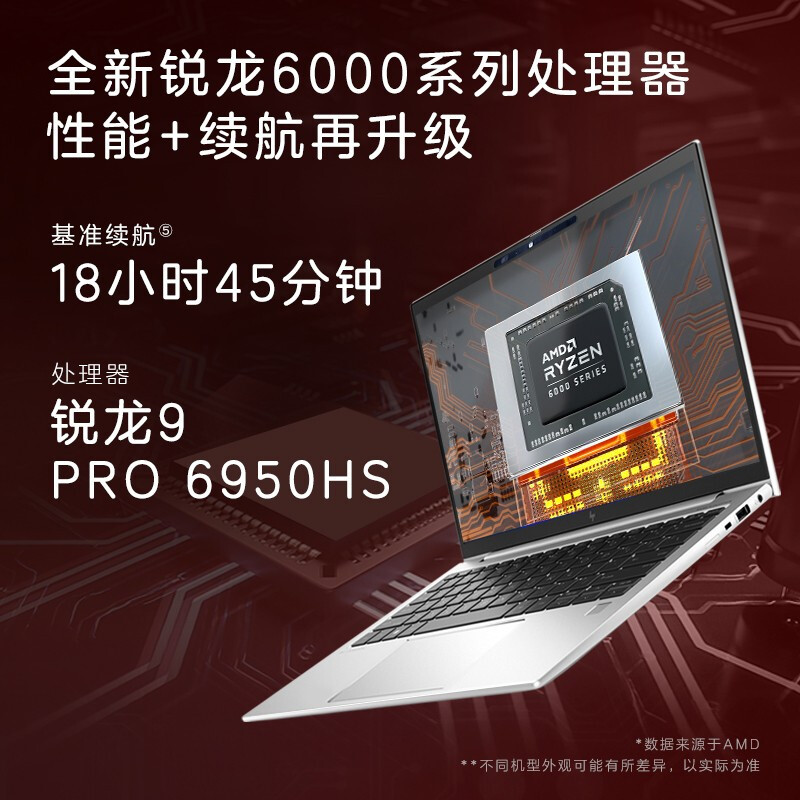 惠普(HP)战X 全新锐龙6000系列 14英寸高性能轻薄本笔记本电脑(R9-6950HS 16G 1TB固态 16:10 高色域低功耗屏)