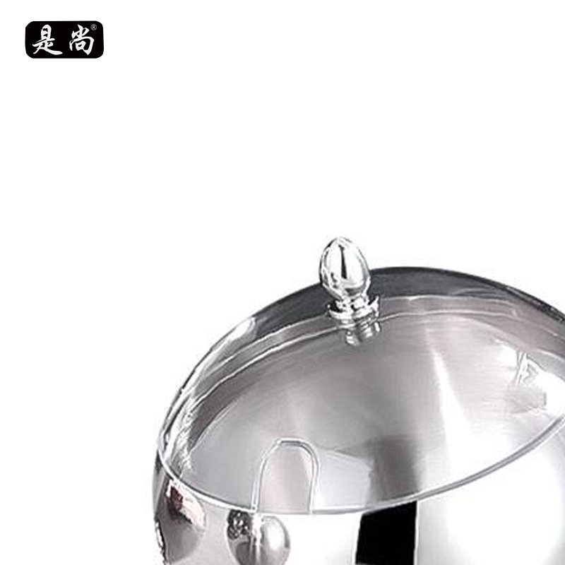 是尚 不锈钢调料碗斜口 带盖 不锈钢色(18cm) SSC13/个高清大图