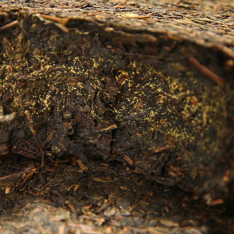 中茶湖南安化黑茶金花茯茶工夫手筑手工茯砖茶1kg中粮中国茶叶