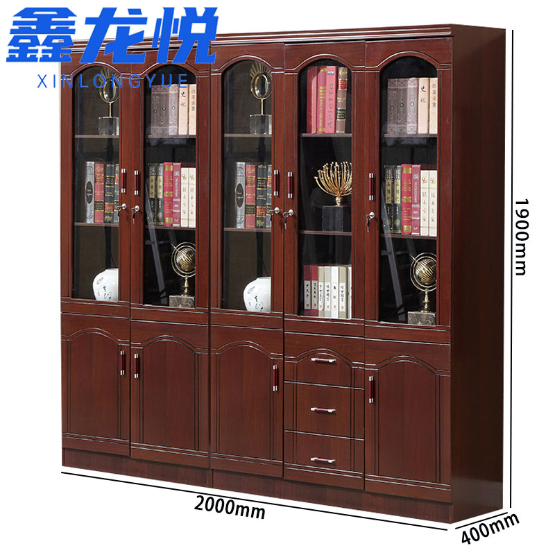 鑫龙悦书橱五门三抽台高清大图