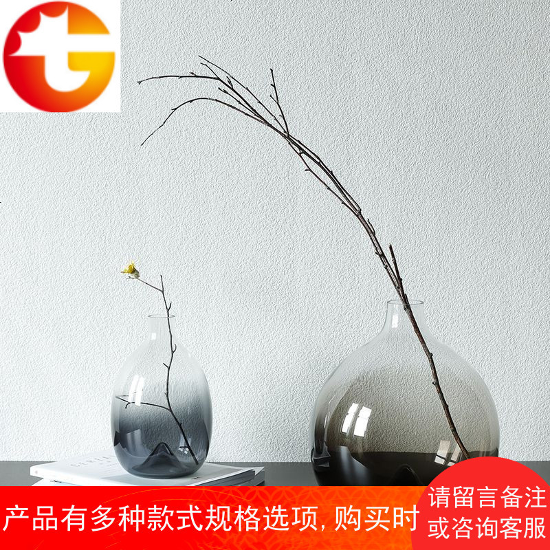 。北欧丨餐桌玻璃花瓶透明摆件插花干花花器文艺简约现代装饰品