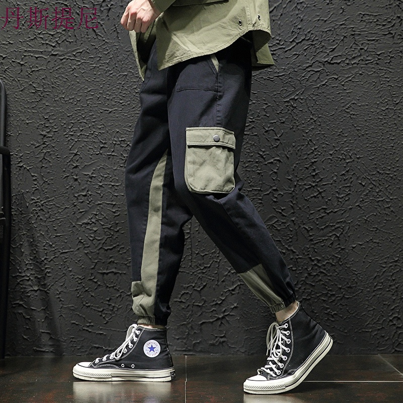 男裤子休闲裤秋季束脚裤宽松哈伦裤韩版潮流九分裤收口小脚工装裤