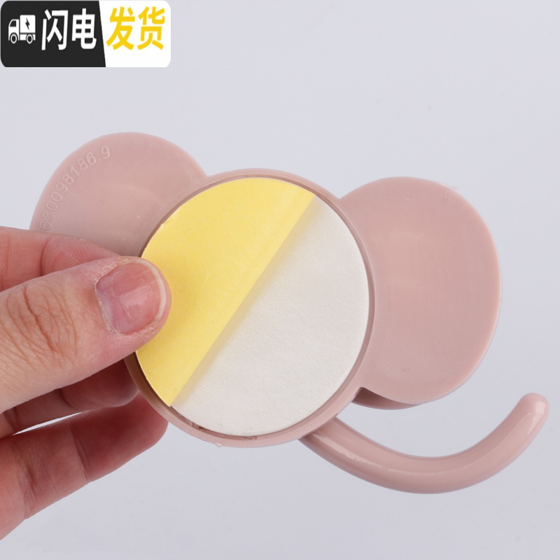 三维工匠大象挂钩强力粘钩贴墙壁壁挂承重吸盘厨房挂勾无痕粘贴后免打孔 混色北欧色[两个装]