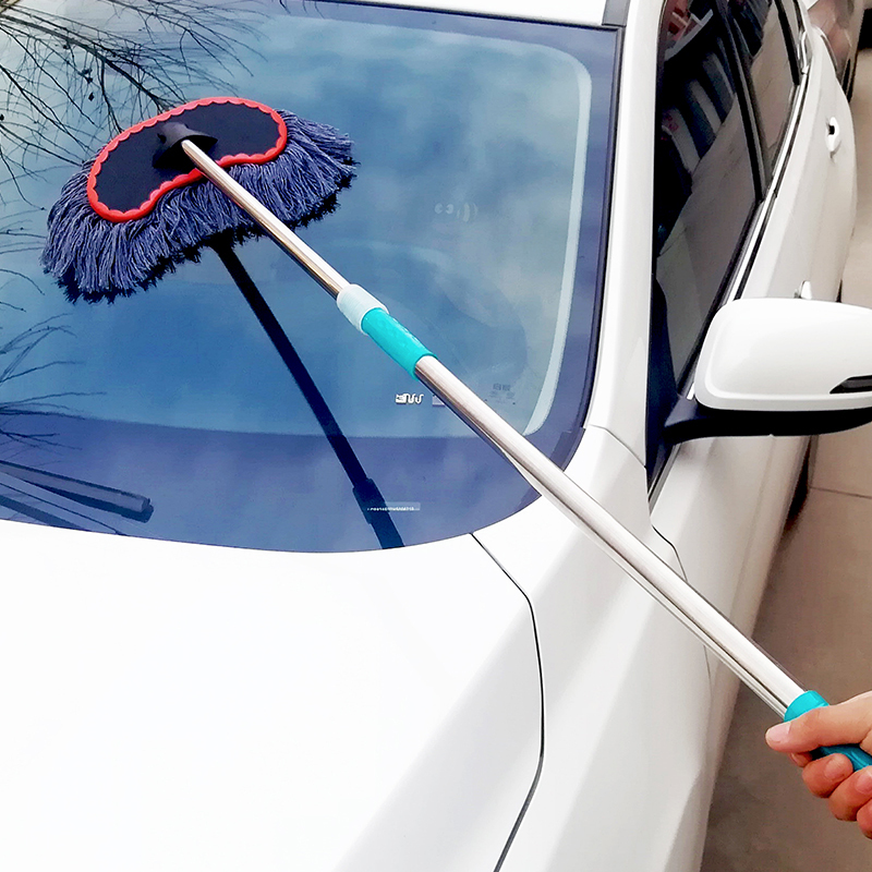 洗车拖把车用棉线刷子擦车专用长柄家用伸缩式多功能刷车工具套装