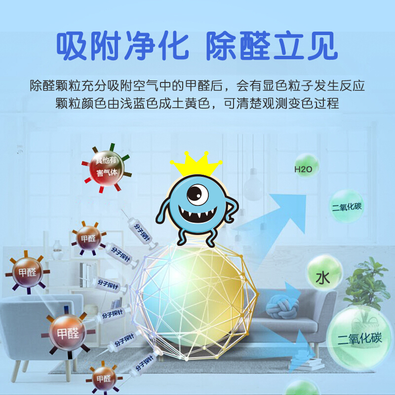 绿之源 500g Air Fresh除醛变色魔球去甲醛清除剂家用除甲醛魔豆新房除味汽车除甲醛车用Z-2674