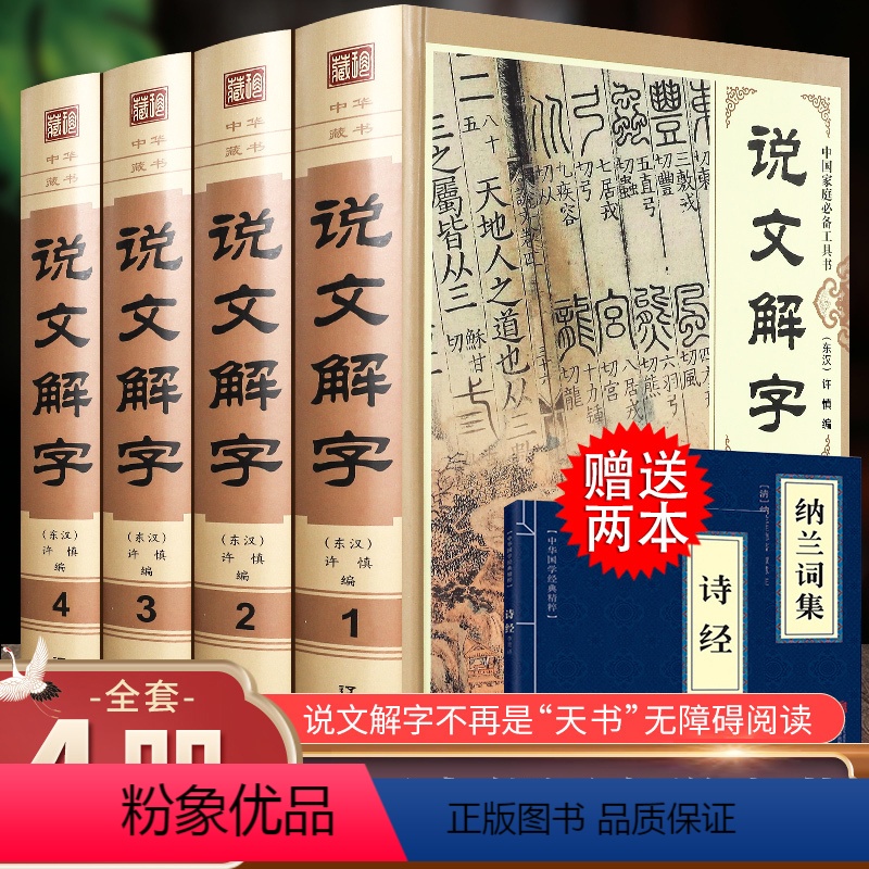 【正版】说文解字原版 许慎著全版 全今释图解540部首篆书字注解 精装大字本说文解字注段玉裁注中华书局小学生版图解汉字