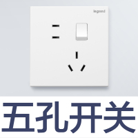 罗格朗开关插座面板TCL官方旗舰店仕典玉兰白五孔多孔usb带一开双控三孔空调16a智能家用墙式暗装墙壁电源插座