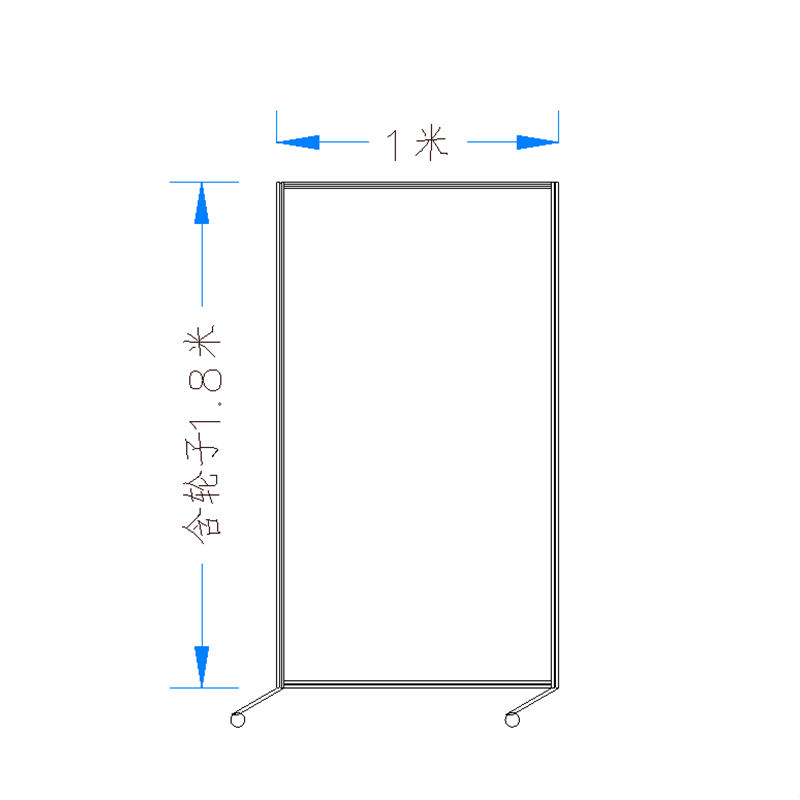 苏宁 质凡 办公室亚克力隔断折叠移动挡板(透明亚克力)/ZF-GD013/1.0米宽*1.5米高