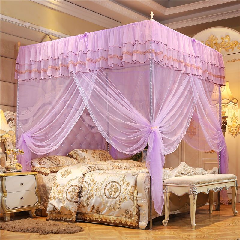 落地宫廷公主蚊帐三开门