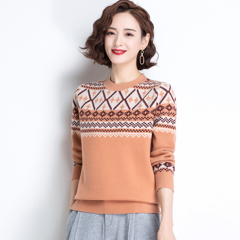 免费试穿 2024春秋季新款圆领羊绒衫女套头山羊绒针织衫羊毛衫打底毛衣专柜正品品牌羊绒衫女漂亮针织衫女士毛衣高清大图