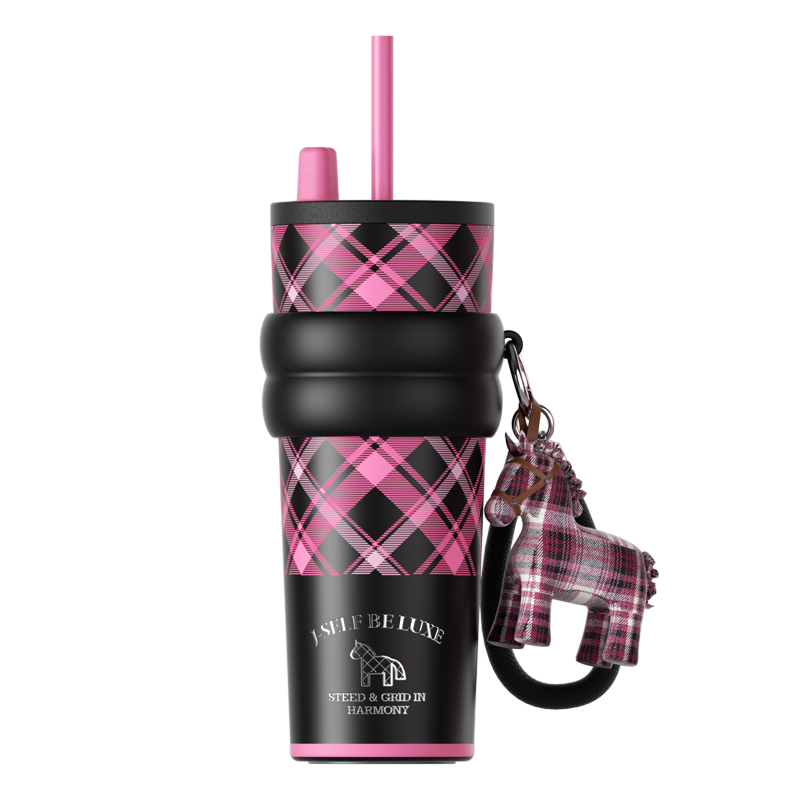 世大家 极光星夜吸管杯(不含帆布袋)710ml陶瓷-暗粉骏芒(粉)