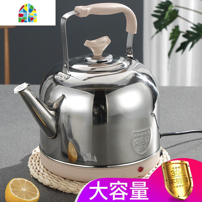 304不锈钢电壶烧水壶电水壶家用大容量自动断电保温一体电热水壶 FENGHOU 正304钢印电水壶5L(中国红)