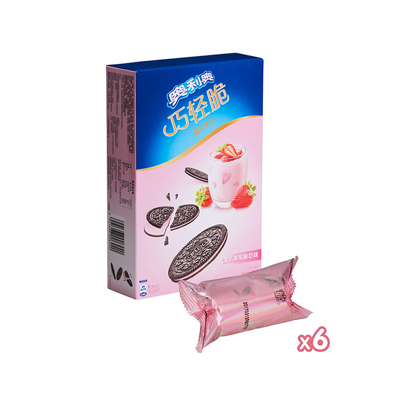 奥利奥(OREO) 夹心饼干 零食 巧轻脆薄片清新草莓酸奶味285g