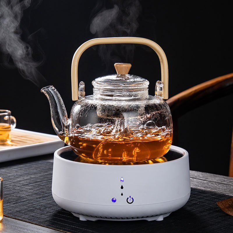 电陶炉蒸汽煮茶器黄金蛋玻璃蒸茶壶套装小型烧水茶炉泡茶煮茶壶套装