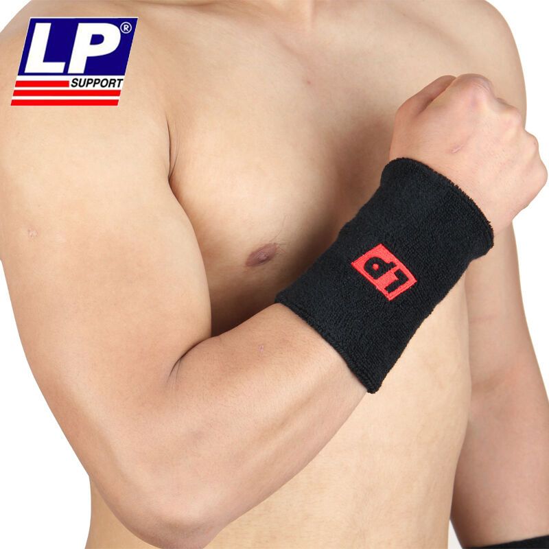 LP663 棉质手腕汗带护腕男女篮球羽毛球运动擦汗巾护具健身吸汗护手腕2只装(七包服务)
