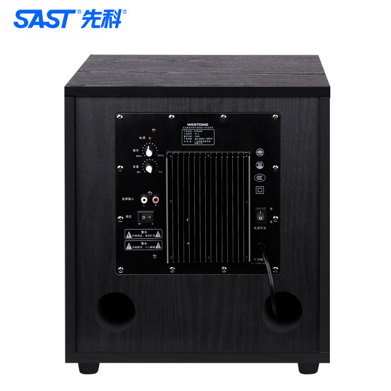 先科(SAST) WD-10 有源低音炮超重低音音箱木质10英寸大功率家庭影院大功率音响高清大图