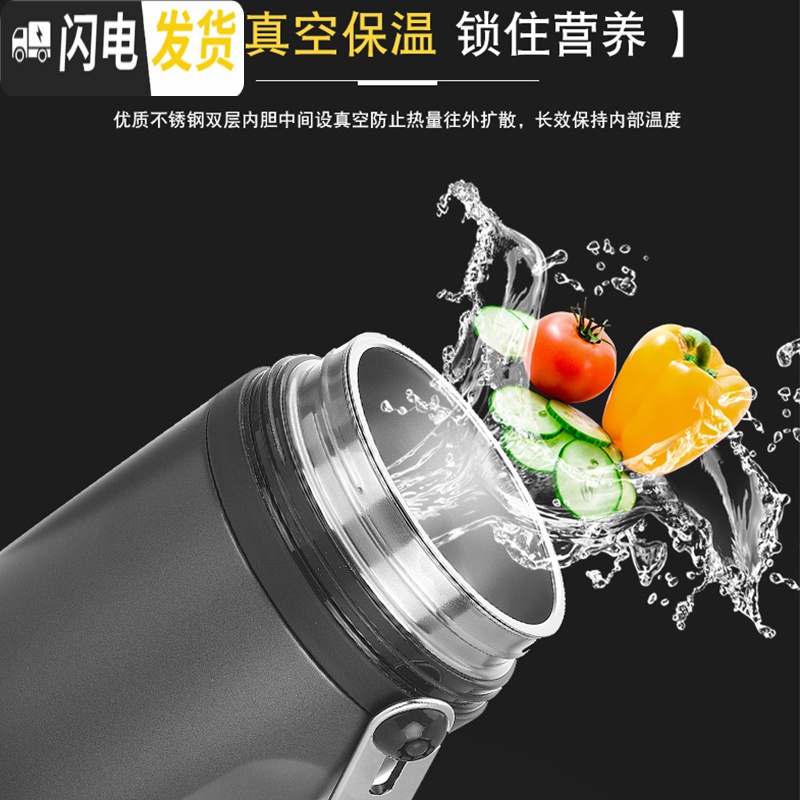三维工匠保温饭盒超长保温多层简约便携一人12小时上班族小型不锈钢带饭女 金色(二层950)高清大图