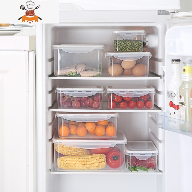 厨房冰箱收纳盒冷冻密封饭盒微波塑料收纳加厚收纳盒子