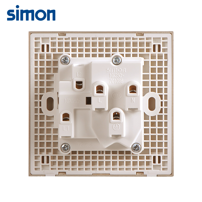 西蒙(simon)开关插座 E6香槟金色插座面板 一开五孔二三插带单控开关单联面板721086-46