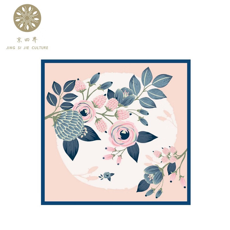 京四界 · 玫瑰有约真丝丝巾 HS21402