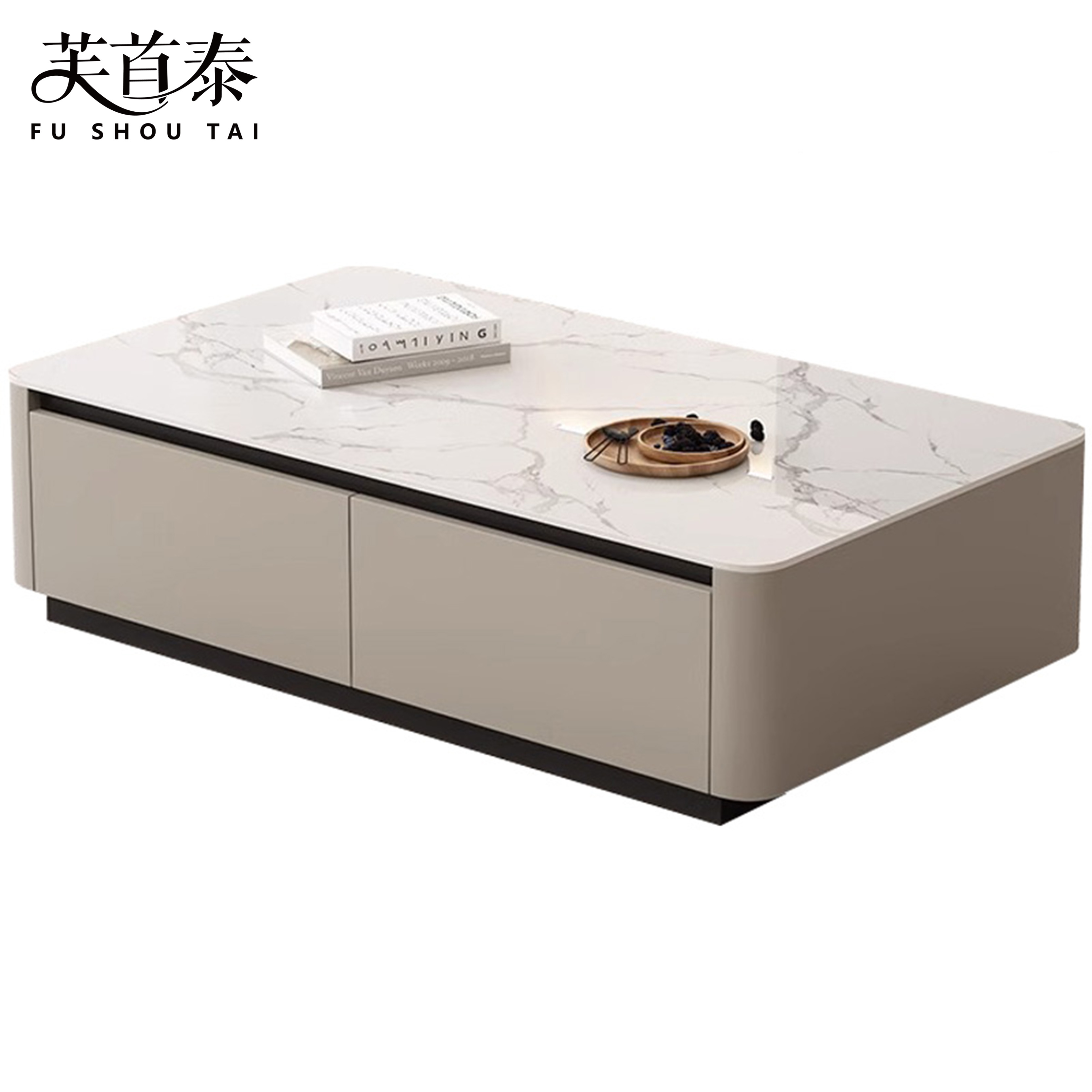 芙首泰岩板茶几1400*700*410mm张高清大图