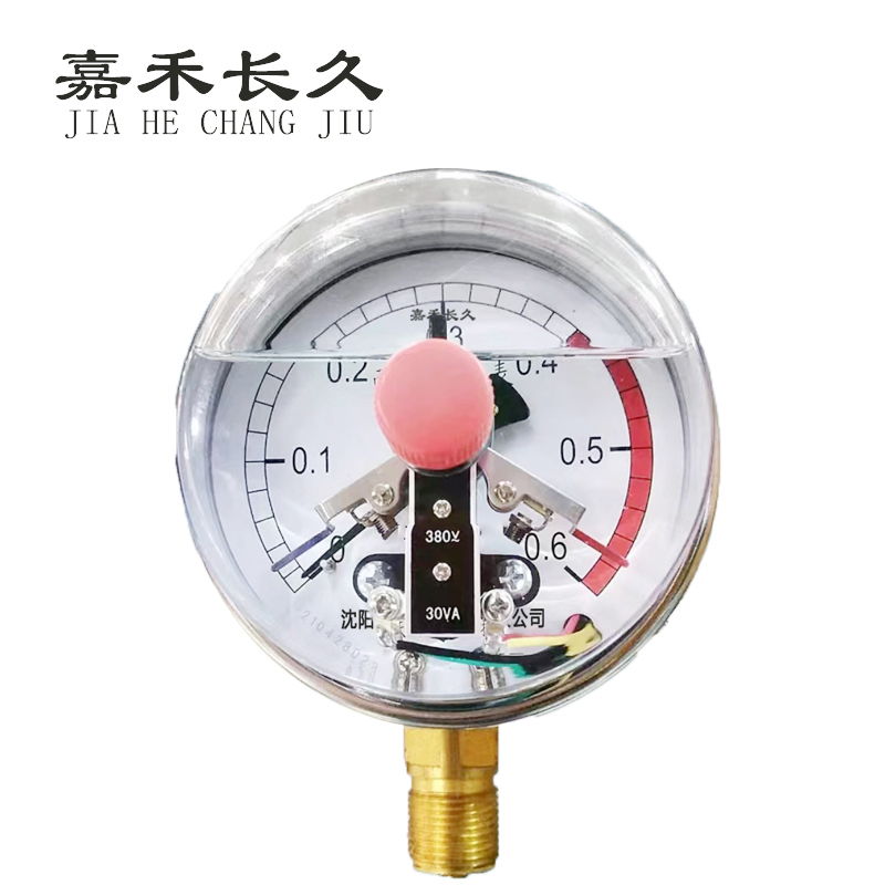 嘉禾长久+抗震耐震电接点压力表检测定制型+YNXC100+块 0-0.6Mpa