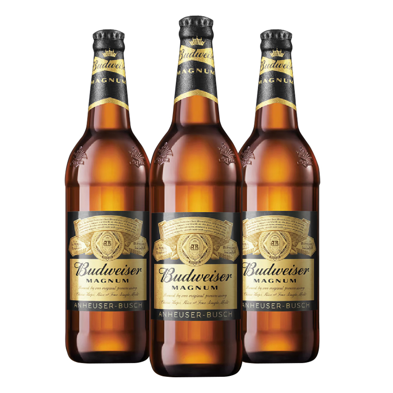 百威(Budweiser)黑金啤酒600ml*12瓶大瓶装 整箱装