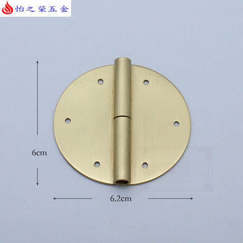 中式柜纯铜圆合页书柜顶箱柜明装圆铰链铜钉固定合页5cm-10cm 5cm【铜色】 单个价格 6cm【黄铜色】
