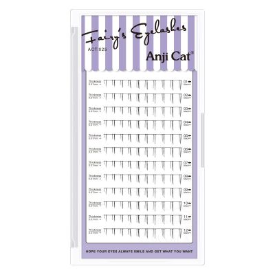 图示长度 anjicat分段式下睫毛自然仿真素颜女学生假睫毛自己粘单簇透明梗