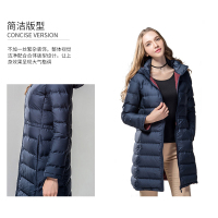 迪欧达羽绒服面包服女士中长款加厚连帽立领修身冬季外套