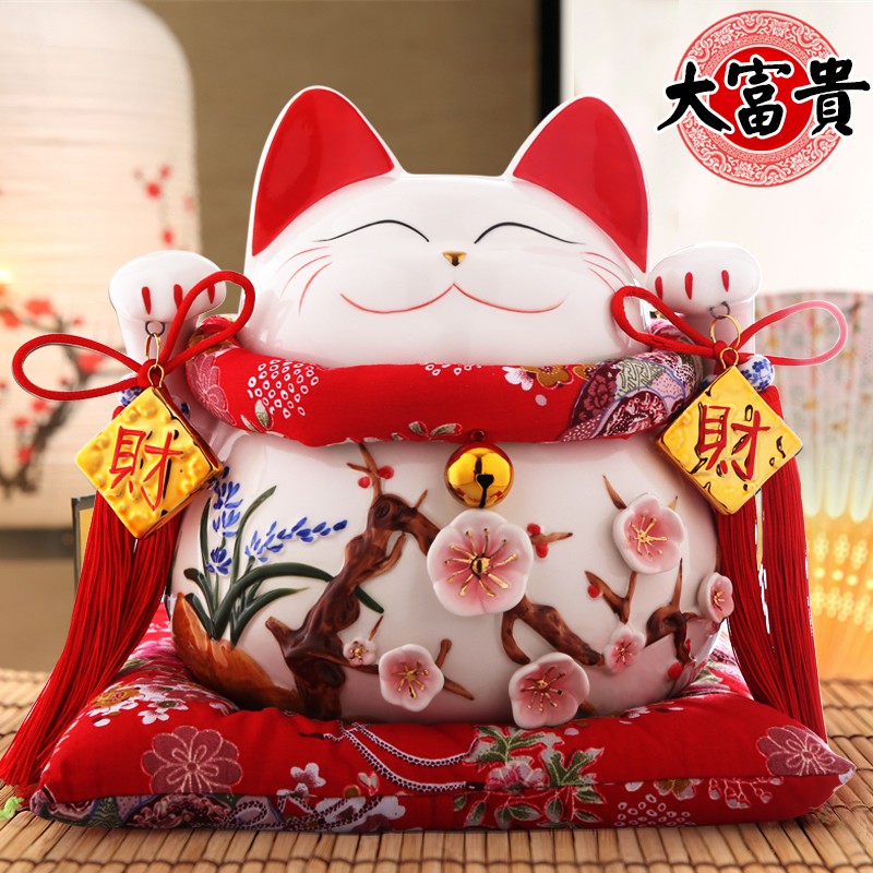 猫摆件开业 大号店铺礼品收银台存钱储蓄罐创意礼品 三维工匠 财源滚滚[12寸充电摇手款]猫高清大图