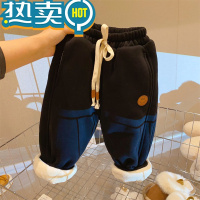 绿彩虹光女童棉裤冬加绒加厚男宝女宝一条过冬宽松卫裤儿童外穿保暖运动裤